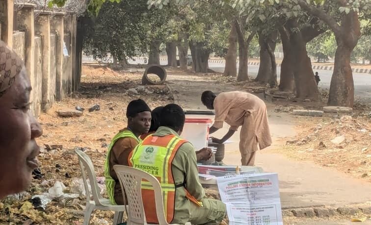 12:37 pm — First Voter Casts Ballot at PU 113, Maitama, AMAC